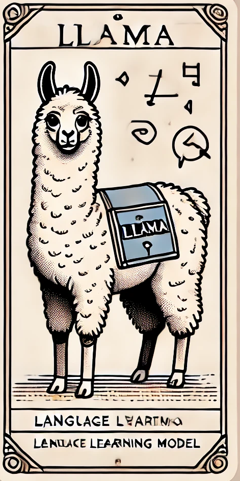 llama tarot card and it’s really cute