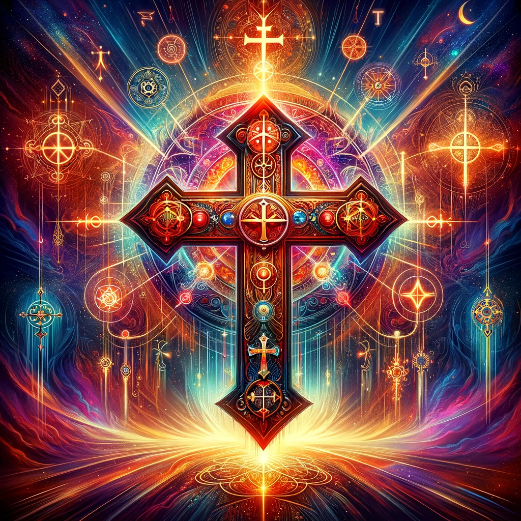 highly stylized Rosicrucian cross 